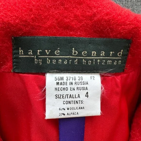 Wool Alpaca Blend Blazer Harvé Benard Red Jacket - Picture 8 of 17
